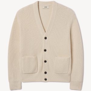 Seafarer Cotton Rib Cardigan - sand dollar, M