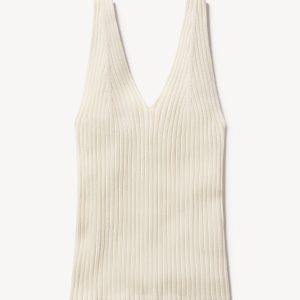 Fluted Rib V-Neck Tank