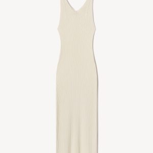 Fluted Rib V-Neck Tank Dress